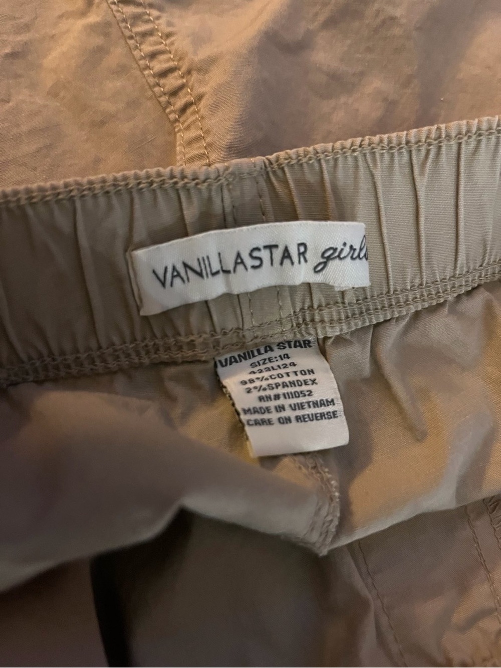 Vanilla Star Tan Elastic-Waist Chino Pants